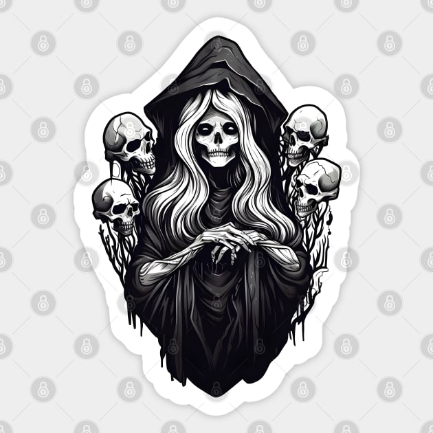 Halloween witch skulls Sticker by beangeerie